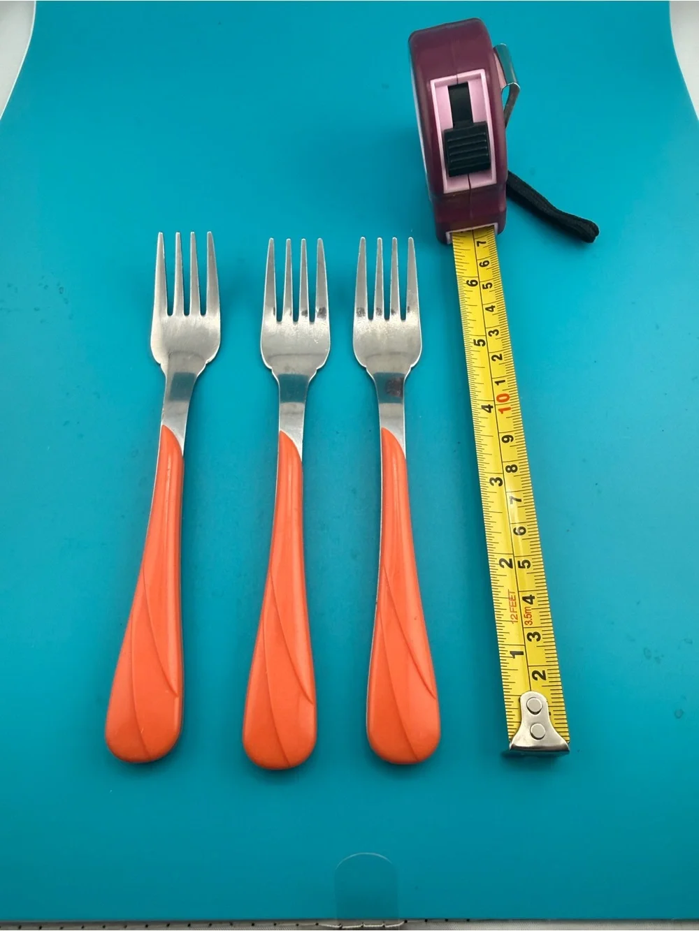 Vintage Fiesta Coral Orange Forks Set of 3 Taiwan